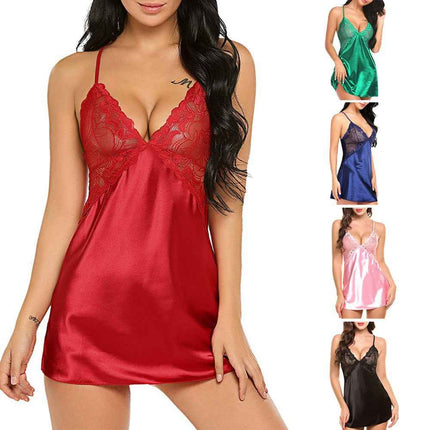 Silk-Back Cross-Over Suspender Nightgown