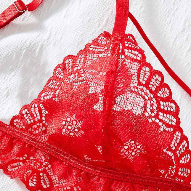 Embroidered lace erotic set