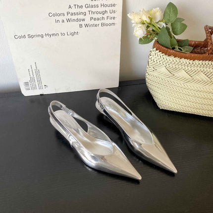 Low-Heeled Pointed-Toe Sandals