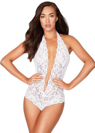 Strappy Lingerie With Lace Trim And Sheer Body-Hugging Dress