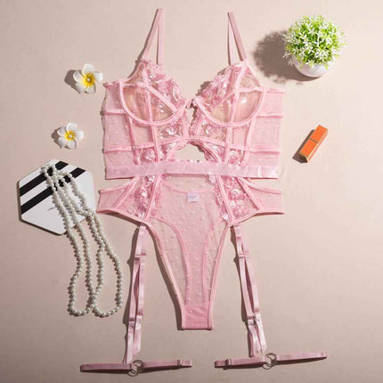 Spring Summer Embroidered Shapewear Jumpsuit