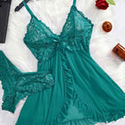 Sexy V-Neck Lace Bralette Pajamas