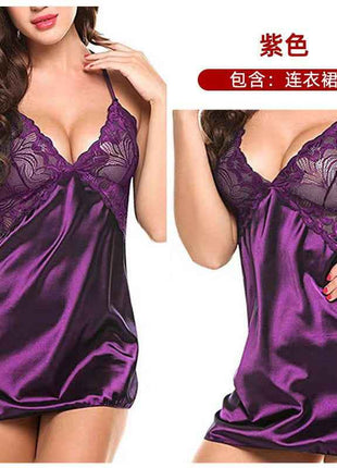 Silk-Back Cross-Over Suspender Nightgown