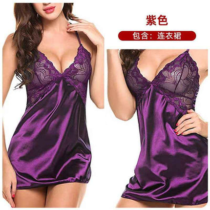 Silk-Back Cross-Over Suspender Nightgown