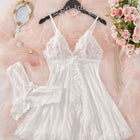 Sexy V-Neck Lace Bralette Pajamas