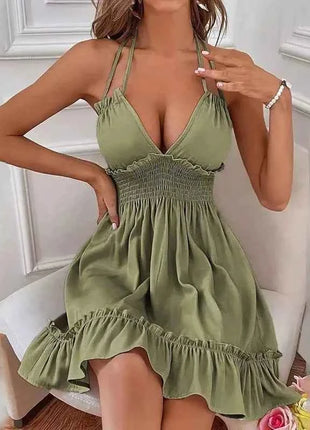 Abiti estivi alla moda 2025 Abiti estivi da donna Trendy Boho Stampa floreale Cover Up Scollo a V Prendisole senza maniche ssi