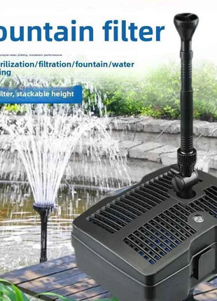 SUNSUN kio pond filter in fishpond fountain pump + UV lamp + filter.Pond pumping aeration cycle three in one water fountain pump