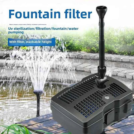 SUNSUN kio pond filter in fishpond fountain pump + UV lamp + filter.Pond pumping aeration cycle three in one water fountain pump