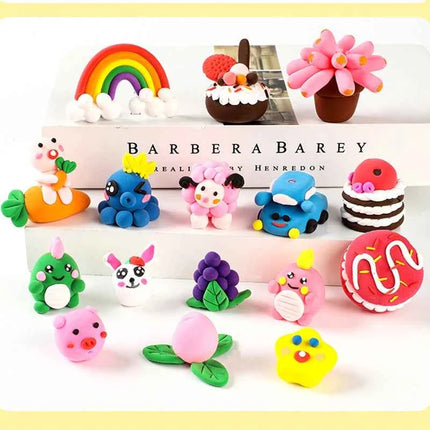 Set di argilla leggera non tossica da 12/24/36 colori, argilla modellabile morbida ad asciugatura all'aria per bambini, kit per scultura fai-da-te e gioco creativo