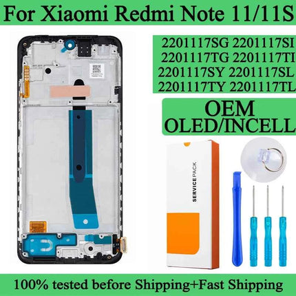 2201117 TG 2201117 SG Premium Lcd per Xiaomi Redmi Note 11 Display Touch Screen Digitizer Pannello di montaggio per Redmi Note 11S LCD