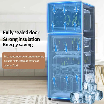 Frigorifero Combinato Comanlai 92L Doppia Porta - 28L Freezer, LED, Classe Energetica D