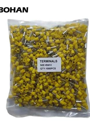 1000pcs E0508 E7508 E1008 E1508 E2508 Insulated Ferrules Terminal Block Cord End Wire Connector Electrical Crimp Terminator