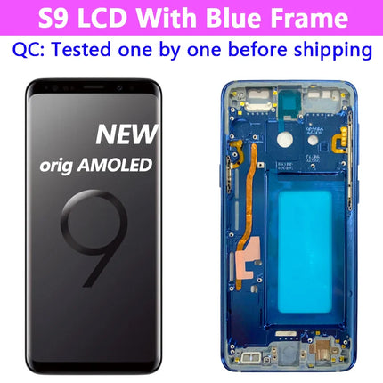 Display AMOLED per SAMSUNG Galaxy S9 G960 Display Touch Screen Digitizer Assembly G960F/DS OLED LCD con sostituzione del telaio