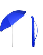 Ombrellone da Spiaggia con Diametro da 240 cm ed 8 Stecche in Fibra Vetro - Ombrello Mare con Sacca Tracolla - BLU