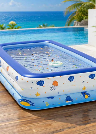 Piscina gonfiabile da 1 pezzo, piscina familiare di grandi dimensioni, gonfiabile per adulti, per uso in giardino, all'aperto, per feste.
