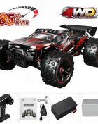 1:16 85KM/H Or 50KM/H 4WD RC Car With LED Remote Control Cars High Speed Drift Monster 4x4 Truck for Kids vs Wltoys 124017 Toys