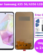 Super AMOLED Display A35 5G Samsung LCD A356B A356E A356U Touch Screen Digitizer For Samsung A35 LCD Replacement Parts