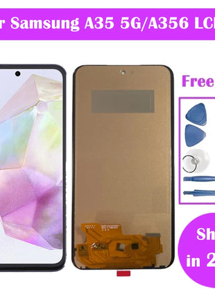 Super AMOLED Pantalla A35 5G Samsung LCD A356B A356E A356U Display Touch Screen Digitizer Per Samsung A35 LCD Parti di Ricambio