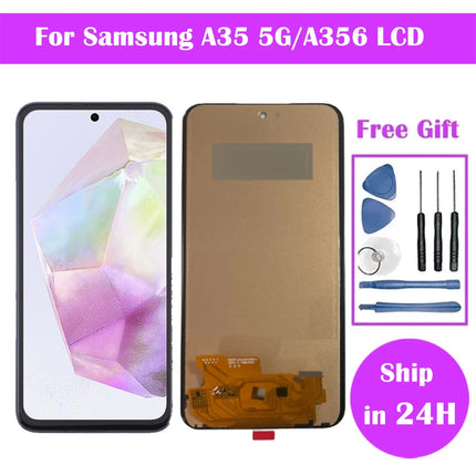 Super AMOLED Pantalla A35 5G Samsung LCD A356B A356E A356U Display Touch Screen Digitizer Per Samsung A35 LCD Parti di Ricambio