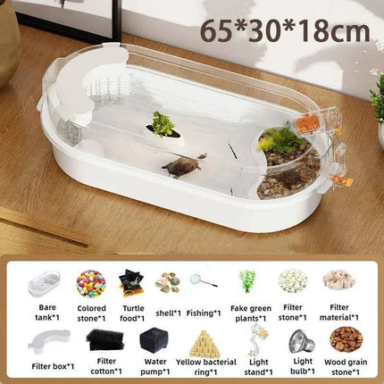 Reptile Terrariums Turtle Breeding Tank Desktop Plastic Ecological Display Box Household Turtle Incubator Breeding Habitats