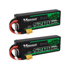 2Pcs VSVAW 2S Lipo Battery 7.4V 80C 5200mAh Hardcase T Plug for 1/8 1/10 RC Car Truck Tank RC Buggy Truggy RC Racing Parts
