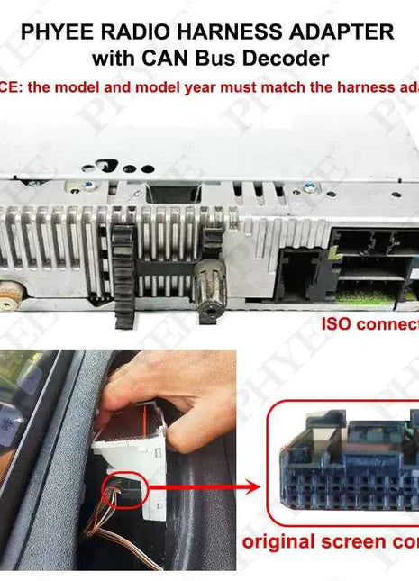 Adattatore per cablaggio Mini-ISO Decodificatore CAN Bus, ritenzione display SWC PDC, P&P 16 pin Android, per Renault Megane Mk2 Fase 2, Clio 3