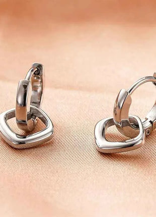 Orecchini Pendenti Huitan con Diamanti per Donna, Accessori Affascinanti in Acciaio Inossidabile per Matrimoni e Feste, Gioielli Geometrici Versatili alla Moda
