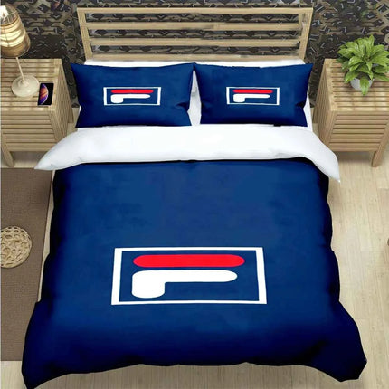 Hot Logo Print Bedding Sets Bed Supplies Set  Comforter Set  Teens Girls Cartoon Twin Single Kid  F-Fila Luxury Gift