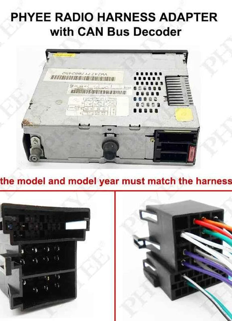 Cablaggio a 16 pin Decoder CAN Bus Spina 16P Connettore ISO Adattatore cavo unità Android per auto 2Din per VW Golf Passat Polo Leon