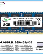 DDR3 DDR3L 2GB 4GB 8GB Laptop Memory Ram PC3 1.5V 8500 10600 12800 PC3L 1.35V 1066 1333 1600Mhz 204Pin Notebook Memories Ram