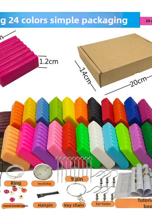 24 Colors Polymer Clay Fimo DIY Soft Clay Set Molding Oven Craft Baking Clay Blocks Early Educational Toy for Kids