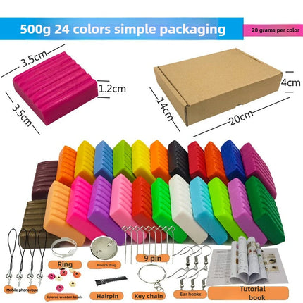 24 colori argilla polimerica Fimo fai da te set di argilla morbida stampaggio forno artigianale cottura blocchi di argilla giocattolo per l'educazione precoce per i bambini