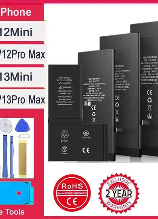 New 0 Cycle Battery For IPhone 12 13 Mini Pro Max High Capacity Bateria For  12mini 13mini 12Pro 13Pro Sticker Free Tools