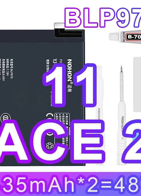 NOHON Replacement Battery for OnePlus 7T 8T 9RT 10T 12 11 9 8 7 6T 6 5T 5 7TPro Phone Batteries BLP801 BLP685 BLP745 BLP743