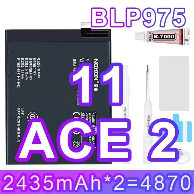 NOHON Replacement Battery for OnePlus 7T 8T 9RT 10T 12 11 9 8 7 6T 6 5T 5 7TPro Phone Batteries BLP801 BLP685 BLP745 BLP743