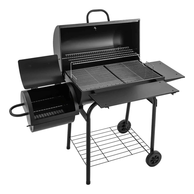 Outdoor Charcoal Grill Freestanding Charcoal Grill with Lid and Wheels Black Charcoal Grill for Garden Camping 147*70*126cm