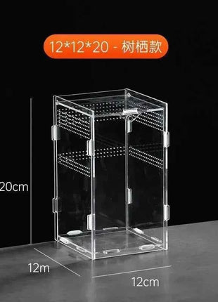 Transparent Acrylic Reptile Terrarium Habitat Box Nano Arboreal Tarantula Enclosure Spider Scorpion Bearded Dragon Habitat