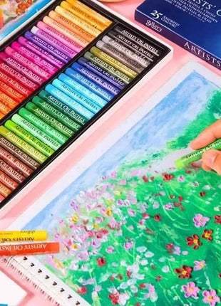 Set Pastelli a Olio Morbidi 25/50 Colori per Bambini e Studenti d'Arte