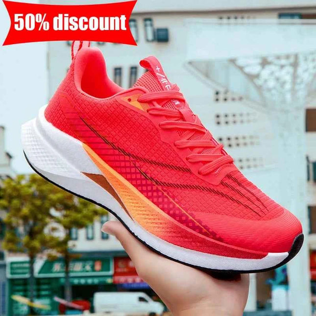 Scarpe sportive da uomo traspiranti con lacci, comode per il fitness quotidiano, scarpe da jogging elastiche, specializzate per l'allenamento all'aperto.