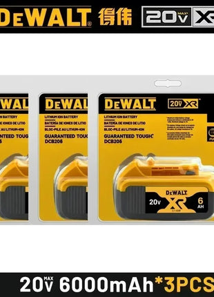 Batteria Dewalt 20V 100% Originale, 2AH 6AH Batteria agli Ioni di Litio Ricaricabile, Batteria Sostitutiva per Utensili Elettrici Dewalt DCB200 DCB206
