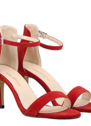Nuove Scarpe da Donna Sexy con Tacco Alto 9cm, Sandali Estivi con Cinturino alla Caviglia, Scarpe da Festa e Matrimonio Rosse