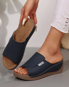 Women's Summer Slippers with Soft Platform 2025 Fashion Peep Toe Wedge Flip Flops Women's Casual Beach Shoes with Light Mid-Heel