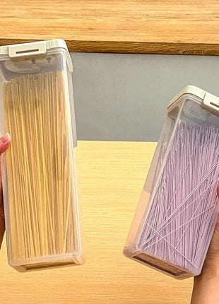WORTHBUY Pasta Storage Box With Handle Moisture-Proof Plastic Noodles Sealed Can Spaghetti Storage Container Kitchen Organizer