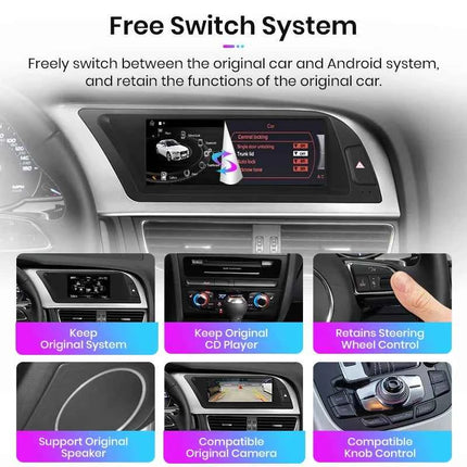 Junsun Bluetooth Wireless Android Auto CarPlay Car Radio Multimedia For Audi A5 2009-2016 4G LTE WiFi GPS Navigation Stereo