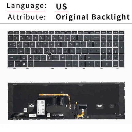 Replacement US/RU Russian Laptop Keyboard For HP ZBook fury 15.6 15 G7 G8 9Z.NHNBC.11N 9Z.NHNBC.00W LK132WW1A00 backlight