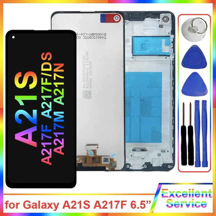 A21S LCD per Samsung Galaxy A21S A217F Display LCD Touch Screen Digitizer Sostituzione per Samsung A217F Display LCD con cornice