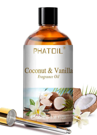 PHATOIL 100ml Aromatherapy Fragrance Oil Coconut & Vanilla Strawberry Cherry Lemon 1/2/3pcs Aroma Oil For Diffuser Candle Making