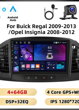 Podofo 8 + 128G 9 ''Car Radio For Buick Regal 2009-2013/Opel Insignia 2008-2012 Multimedia Player Carplay Android Car WIFI 4G GPS