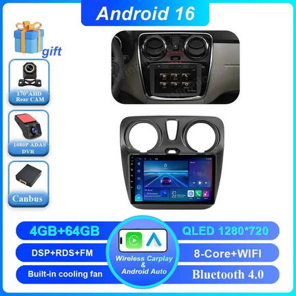 Android 16 Car For Renault Dokker Lodgy Dacia 2012 - 2020 Auto Radio Multimedia Player Android Auto Carplay Navigation GPS Wifi
