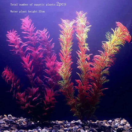 Artificial Aquarium Decor Plants Water Weeds Ornament Aquatic Fish Tank Simulation Grass Flower Decoration Accessories